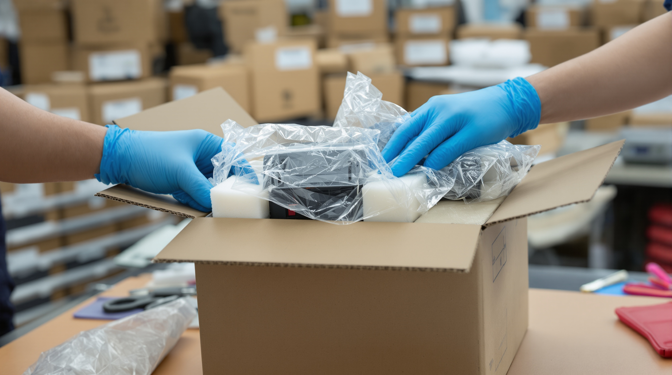 Safely packing electronics with protective materials